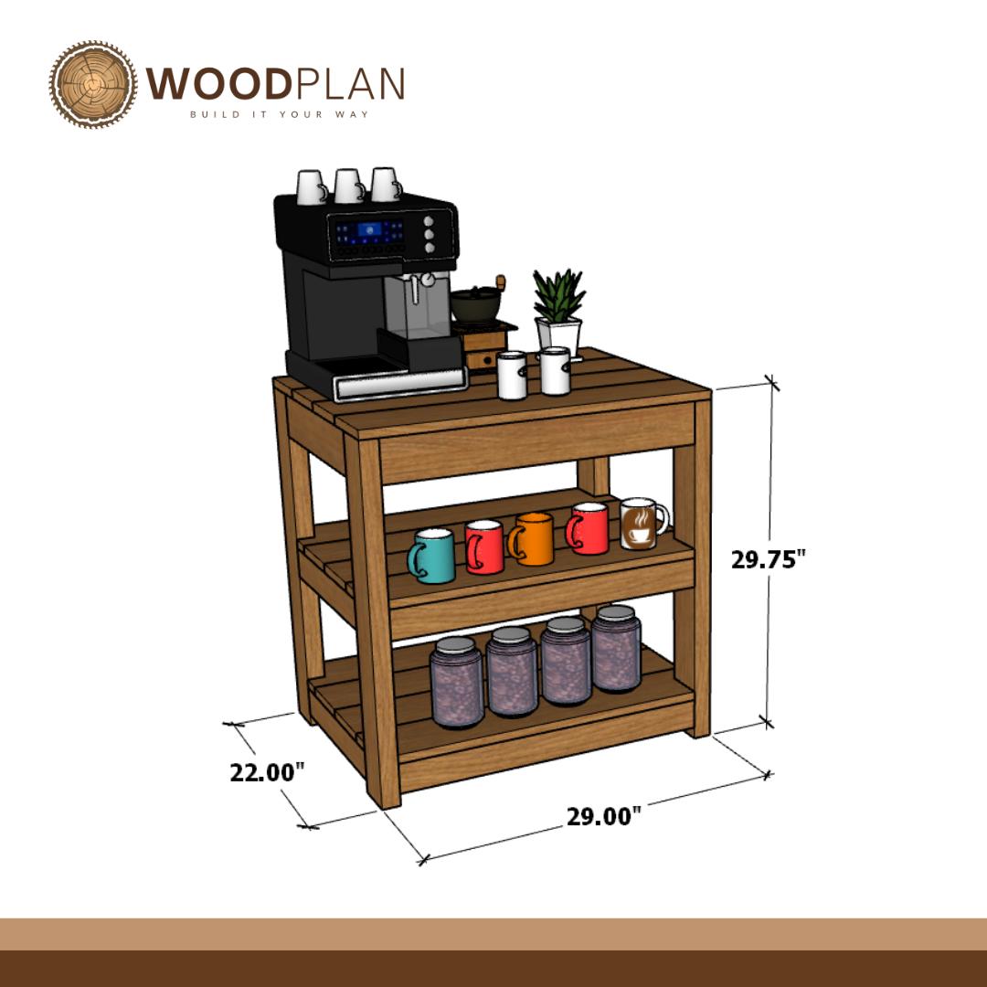 DIY Coffee Bar Station – Printable Woodworking Plan | Digital Download