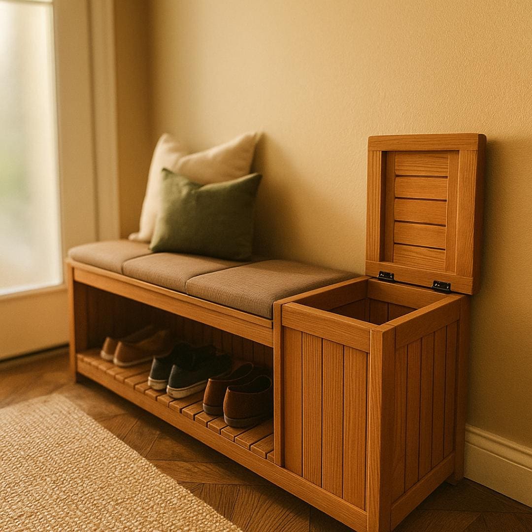 DIY Entryway Bench Woodworking Plan with Storage (Digital Download)