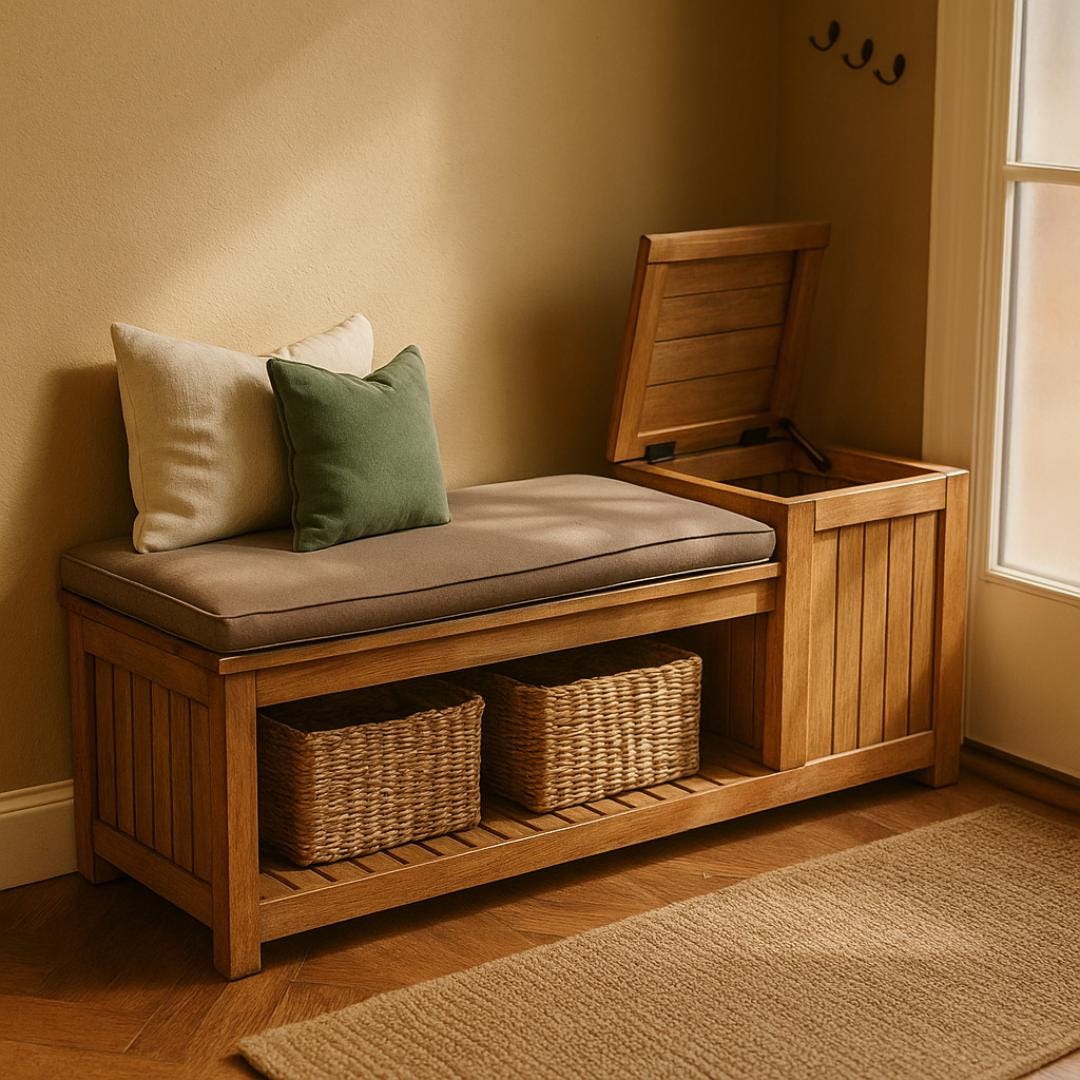 DIY Entryway Bench Woodworking Plan with Storage (Digital Download)