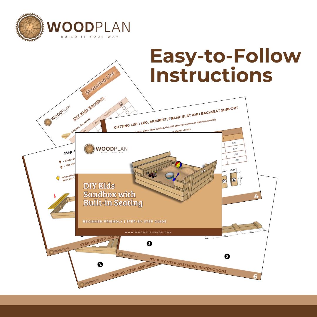 DIY Kids Sandbox with Seating: Woodworking Plan (PDF Download