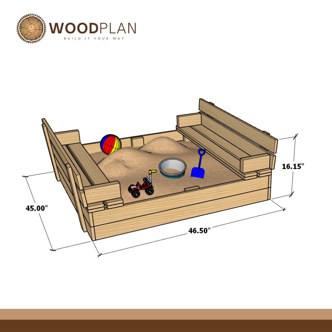 DIY Kids Sandbox with Seating: Woodworking Plan (PDF Download