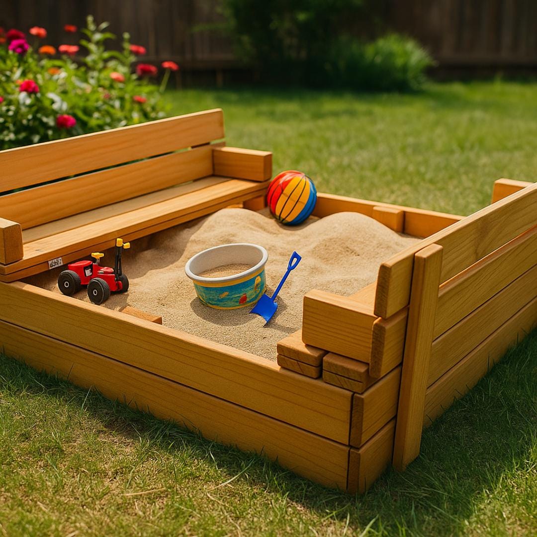 DIY Kids Sandbox with Seating: Woodworking Plan (PDF Download