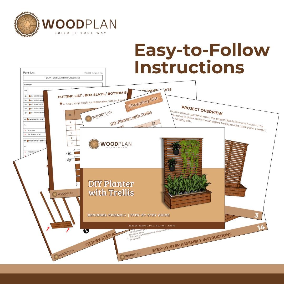 DIY Planter Trellis Woodworking Plan: Raised Bed PDF (Digital Download)