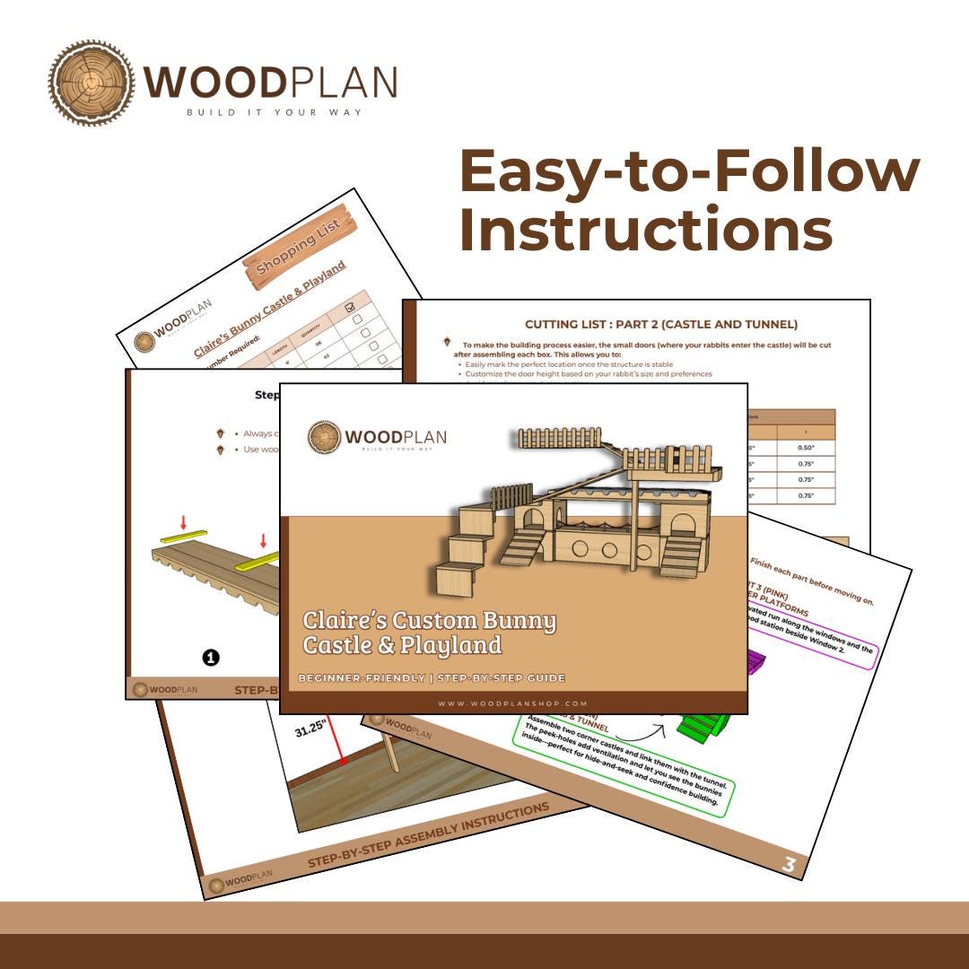 Custom Bunny Playground Plan for Claire – Castles, Tunnel, Platforms & Sleepy Area