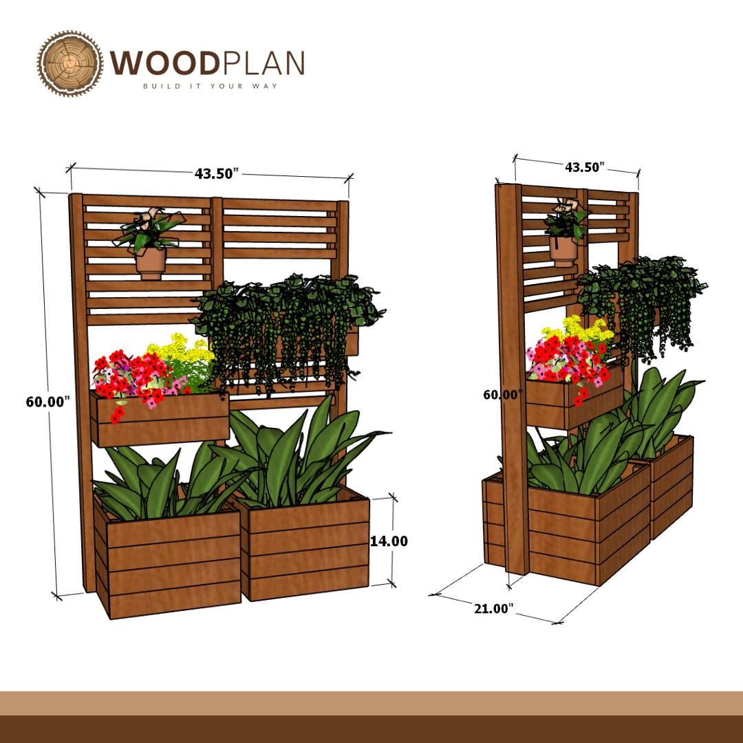 Tiered Planter Box with Trellis Plan: DIY Garden (Digital Download)