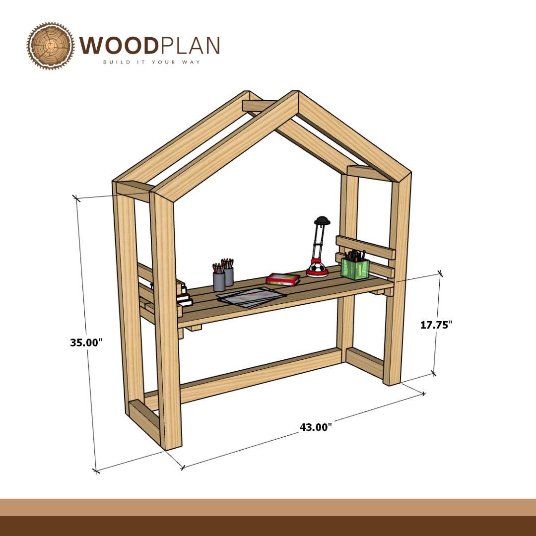 Kids Adjustable Study Desk and Chair Woodworking Plan (PDF Download