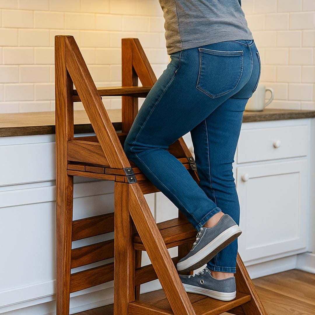 2-in-1 Convertible Ladder Chair – Printable Woodworking Plan (Chair + Step Stool)