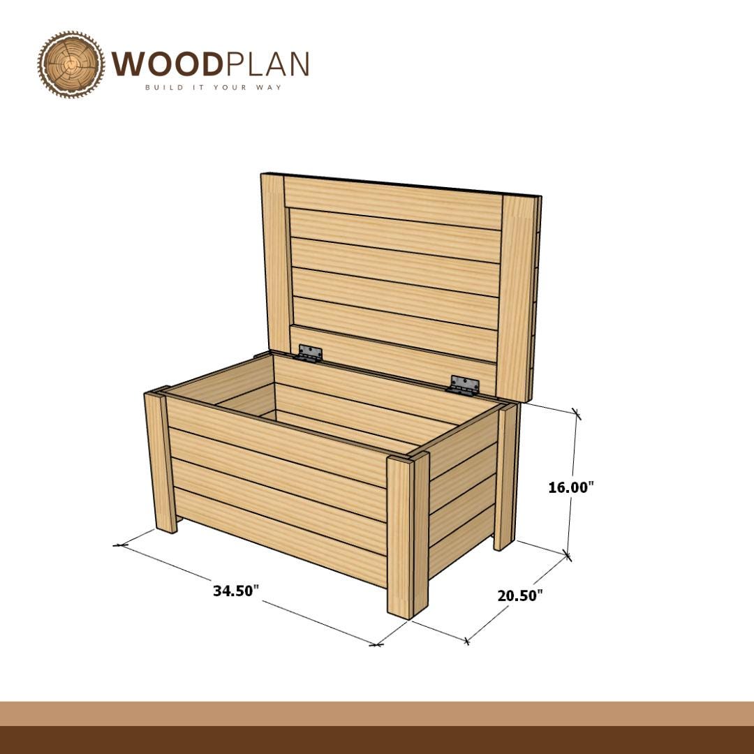 DIY Kids Toy Box Woodworking Plans: Beginner-Friendly PDF (Digital Download)