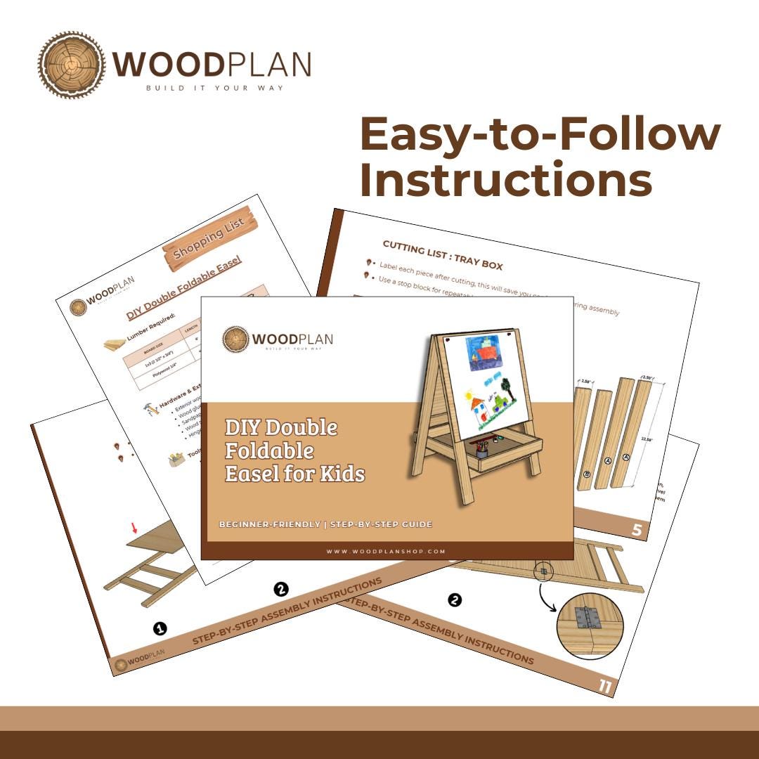 Foldable Double-Sided Kids’ Easel – Adjustable, Space-Saving DIY Woodworking Plan