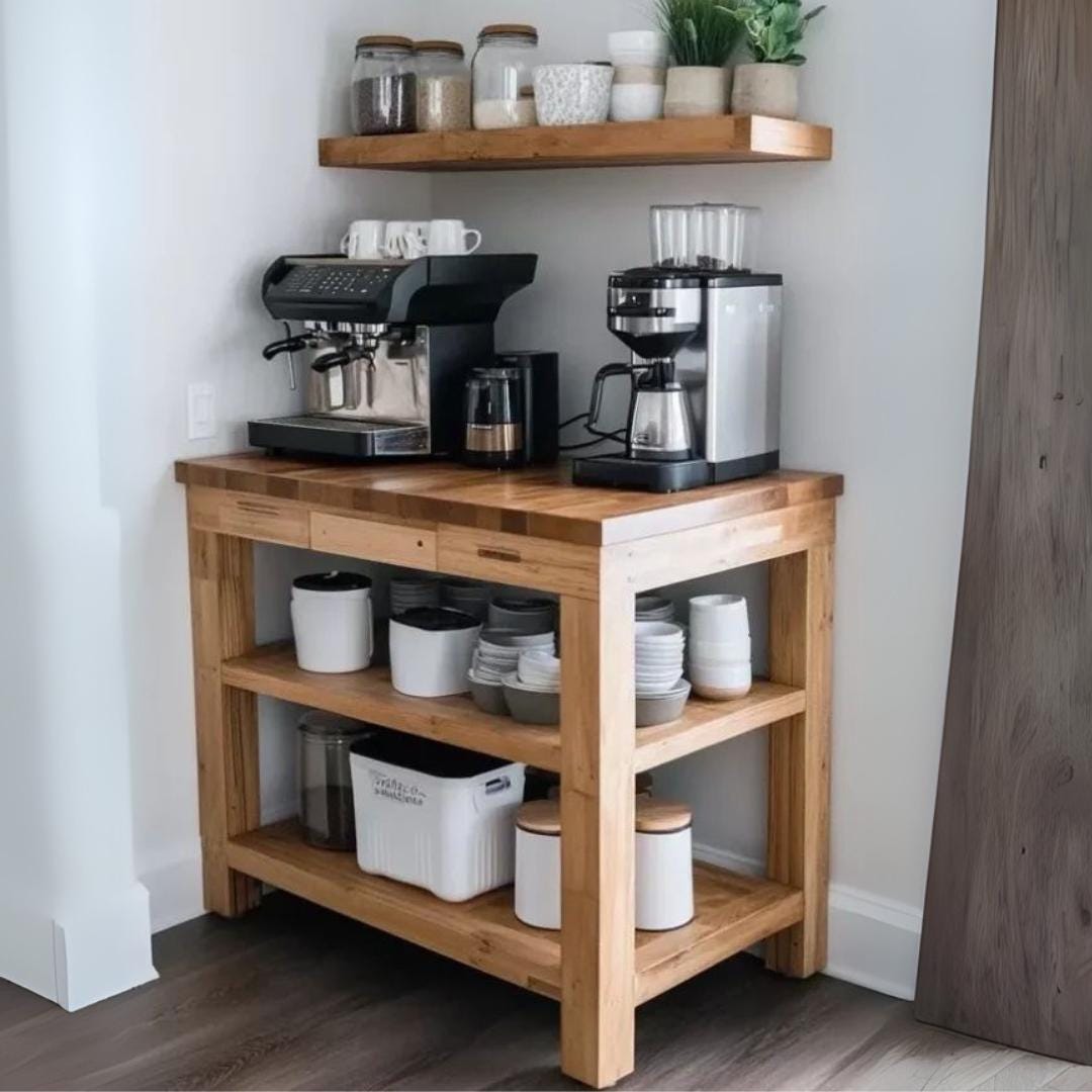 DIY Coffee Bar Station – Printable Woodworking Plan | Digital Download