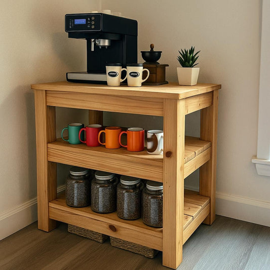 DIY Coffee Bar Station – Printable Woodworking Plan | Digital Download