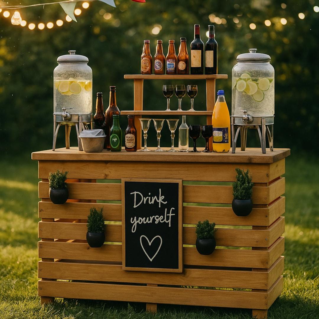 DIY Summer Drink Station Plan: Outdoor Beverage Bar, Party Cart (PDF Download)