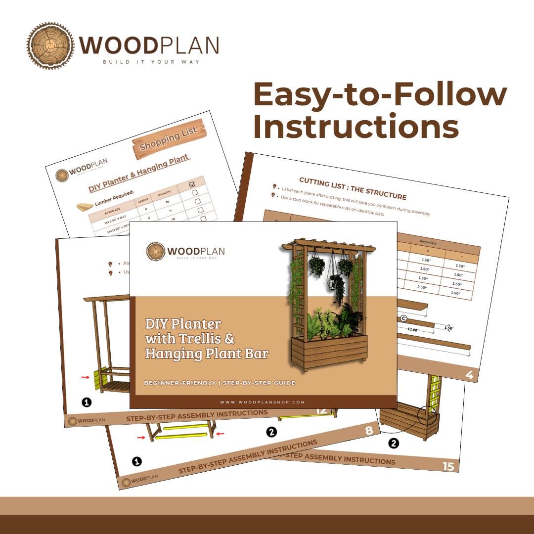 DIY Wooden Planter Box with Trellis – Outdoor Privacy Divider & Garden Decor Plan