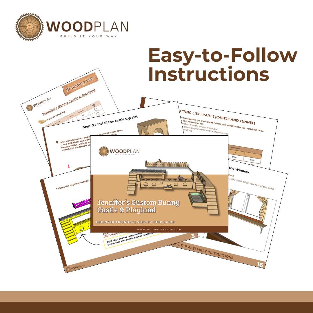 Jennifer’s Custom Castle and Playland – DIY Rabbit Playground & Hideout Woodworking Plan