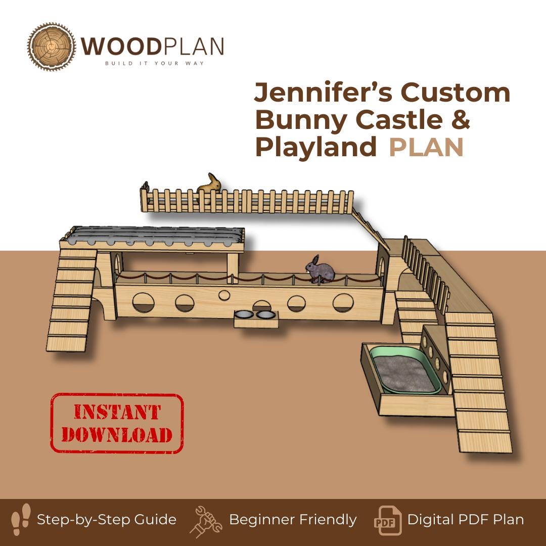 Jennifer’s Custom Castle and Playland – DIY Rabbit Playground & Hideout Woodworking Plan