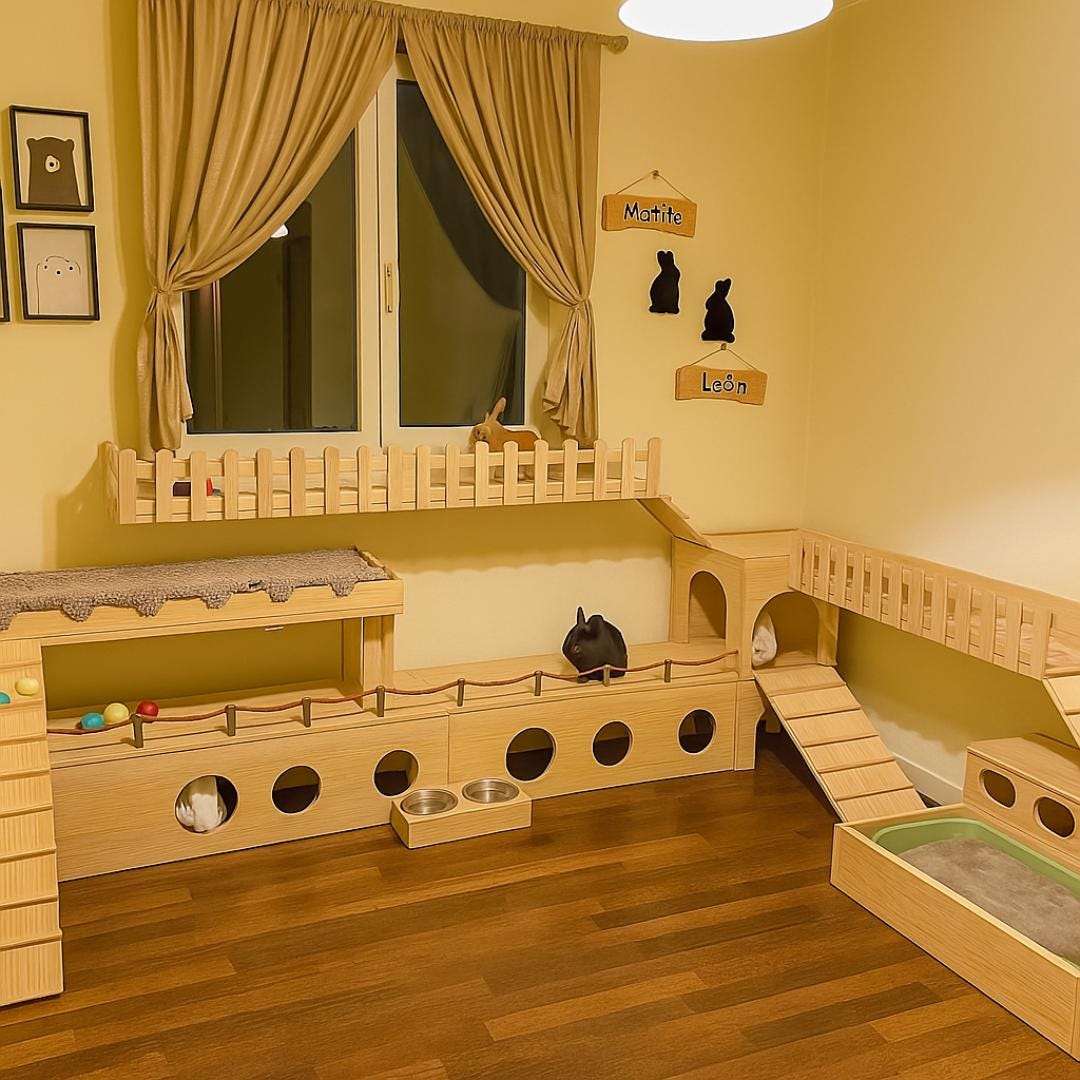 Jennifer’s Custom Castle and Playland – DIY Rabbit Playground & Hideout Woodworking Plan