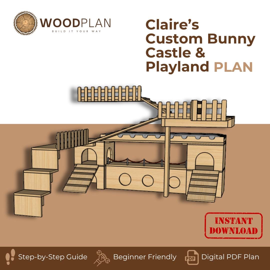 Custom Bunny Playground Plan for Claire – Castles, Tunnel, Platforms & Sleepy Area