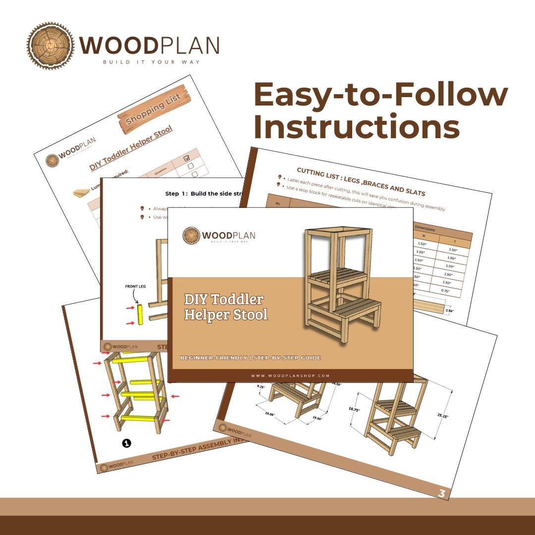 DIY Toddler Helper Stool Plan: Kitchen & Bathroom Step Stool (PDF Download)