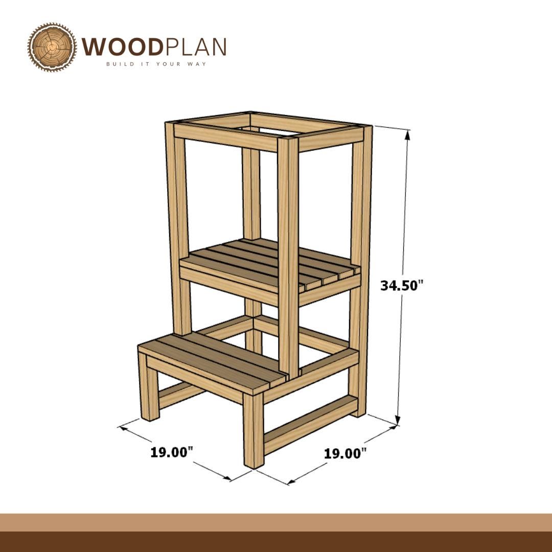 DIY Toddler Helper Stool Plan: Kitchen & Bathroom Step Stool (PDF Download)