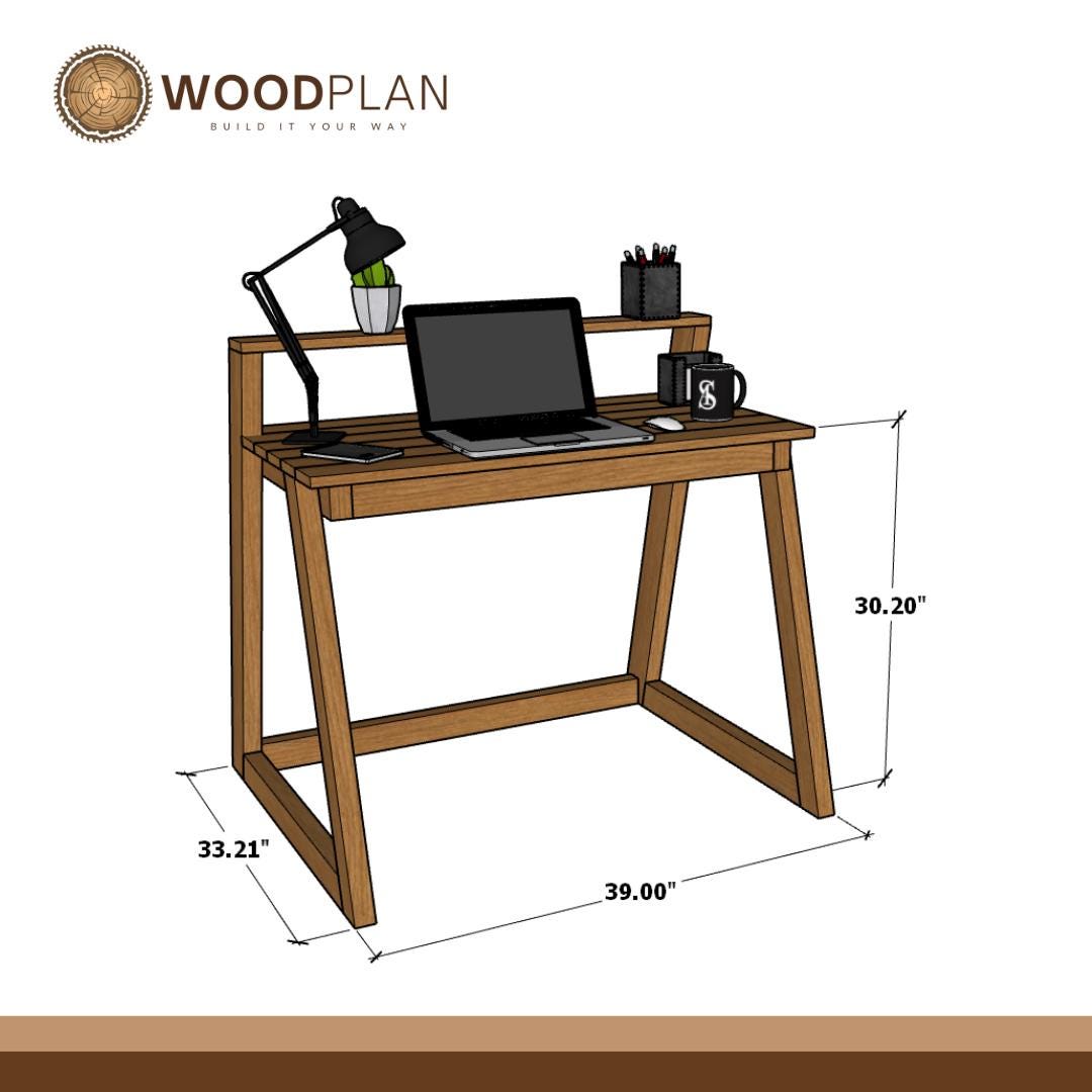 Modern Home Desk Woodworking Plan: DIY Office Desk (Digital PDF)