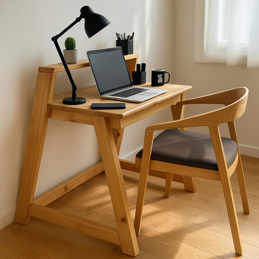 Modern Home Desk Woodworking Plan: DIY Office Desk (Digital PDF)