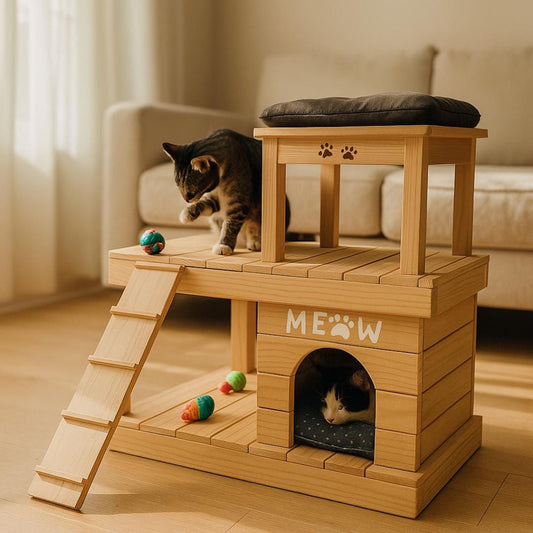 DIY Cat House & Play Tower Woodworking Plan: Multi-Level Cat Condo (PDF Download)