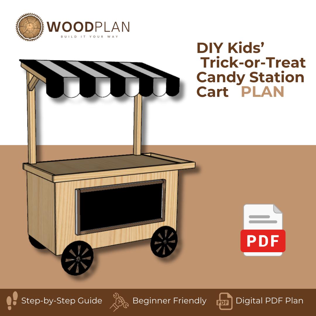 DIY Halloween Candy Cart Plan: Kids Pretend Play Market (PDF Download)