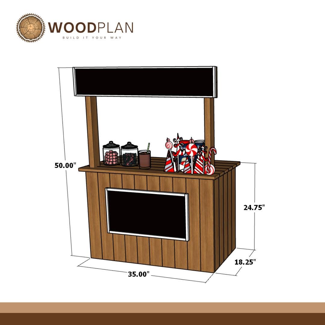 DIY Kids Hot Cocoa Stand - Christmas Play Cart PDF Plan