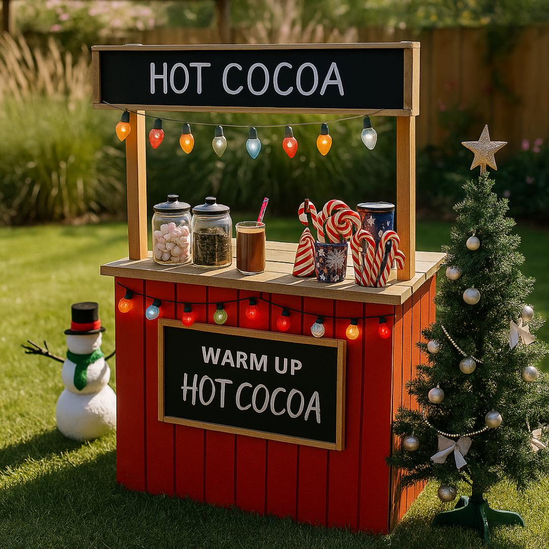 DIY Kids Hot Cocoa Stand - Christmas Play Cart PDF Plan