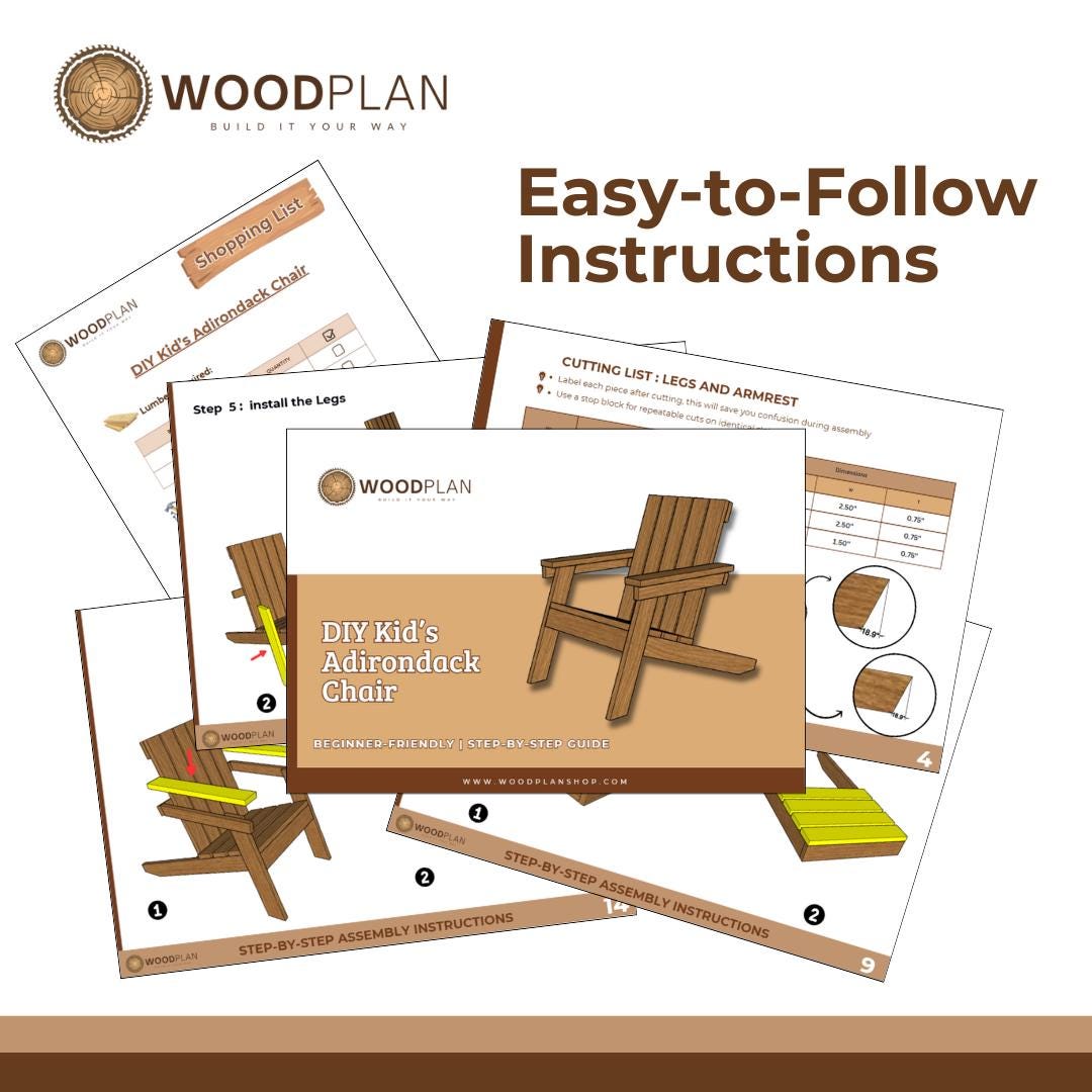 Kid’s Adirondack Chair – DIY Wooden Chair Plan | Children’s Outdoor Furniture | Woodworking PDF