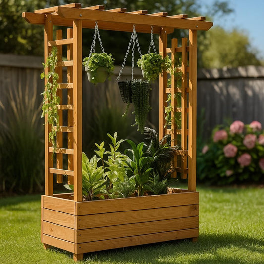 DIY Wooden Planter Box with Trellis – Outdoor Privacy Divider & Garden Decor Plan