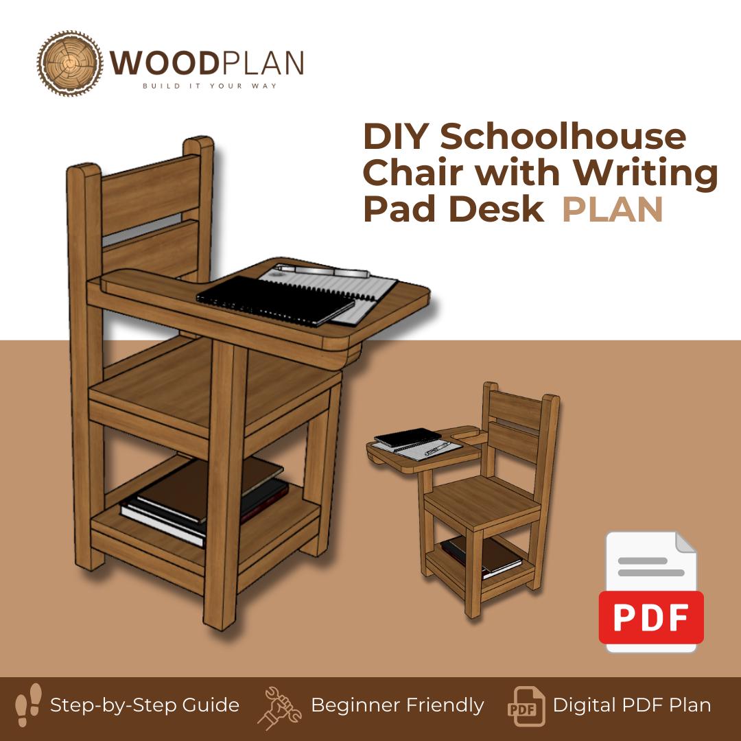 DIY Schoolhouse Chair Plan with Writing Desk (PDF Download)