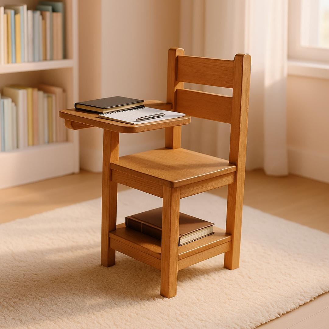 DIY Schoolhouse Chair Plan with Writing Desk (PDF Download)