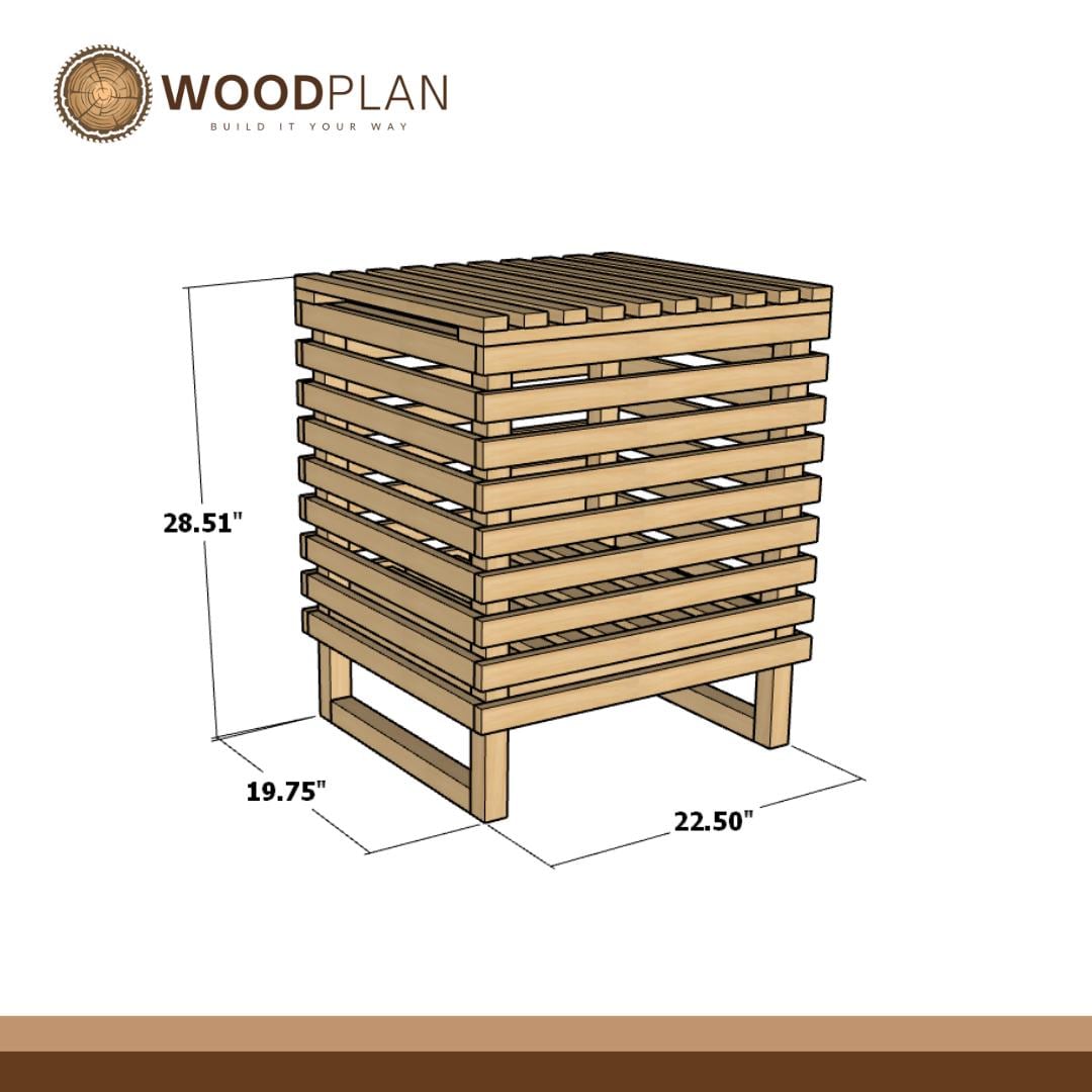 DIY Laundry Box | Wooden Storage Plan | Laundry Hamper Cabinet | Woodworking PDF