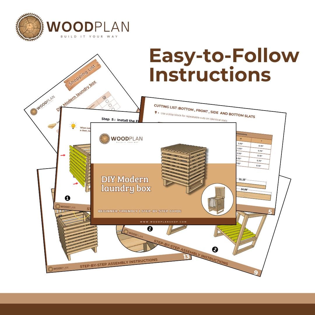 DIY Laundry Box | Wooden Storage Plan | Laundry Hamper Cabinet | Woodworking PDF