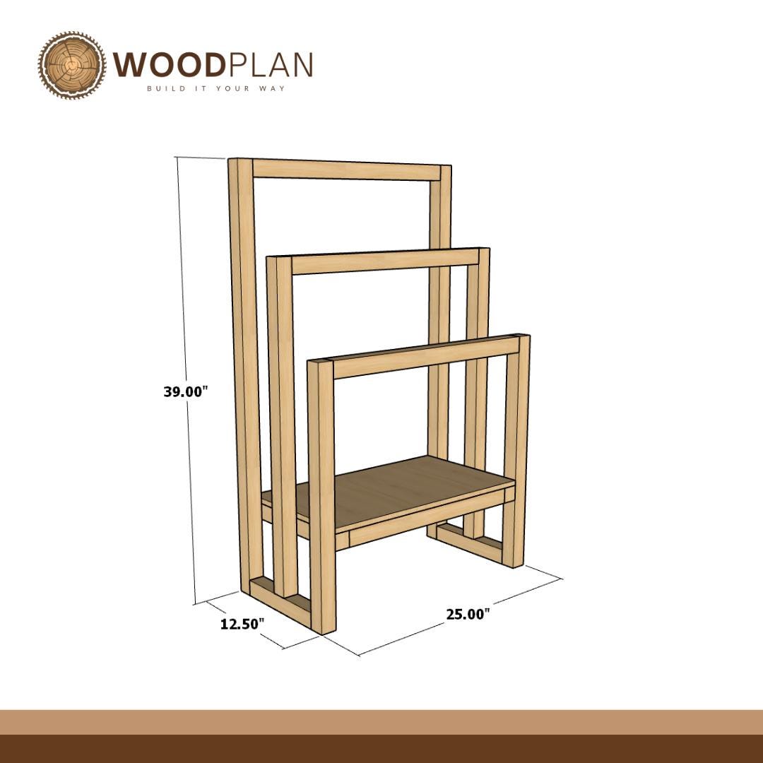 Towel Rack – DIY Wooden Bathroom Organizer Plan | Modern Bathroom Storage | Woodworking PDF