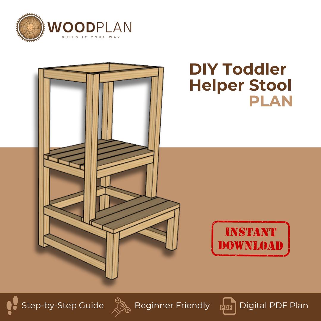 DIY Toddler Helper Stool Plan: Kitchen & Bathroom Step Stool (PDF Download)