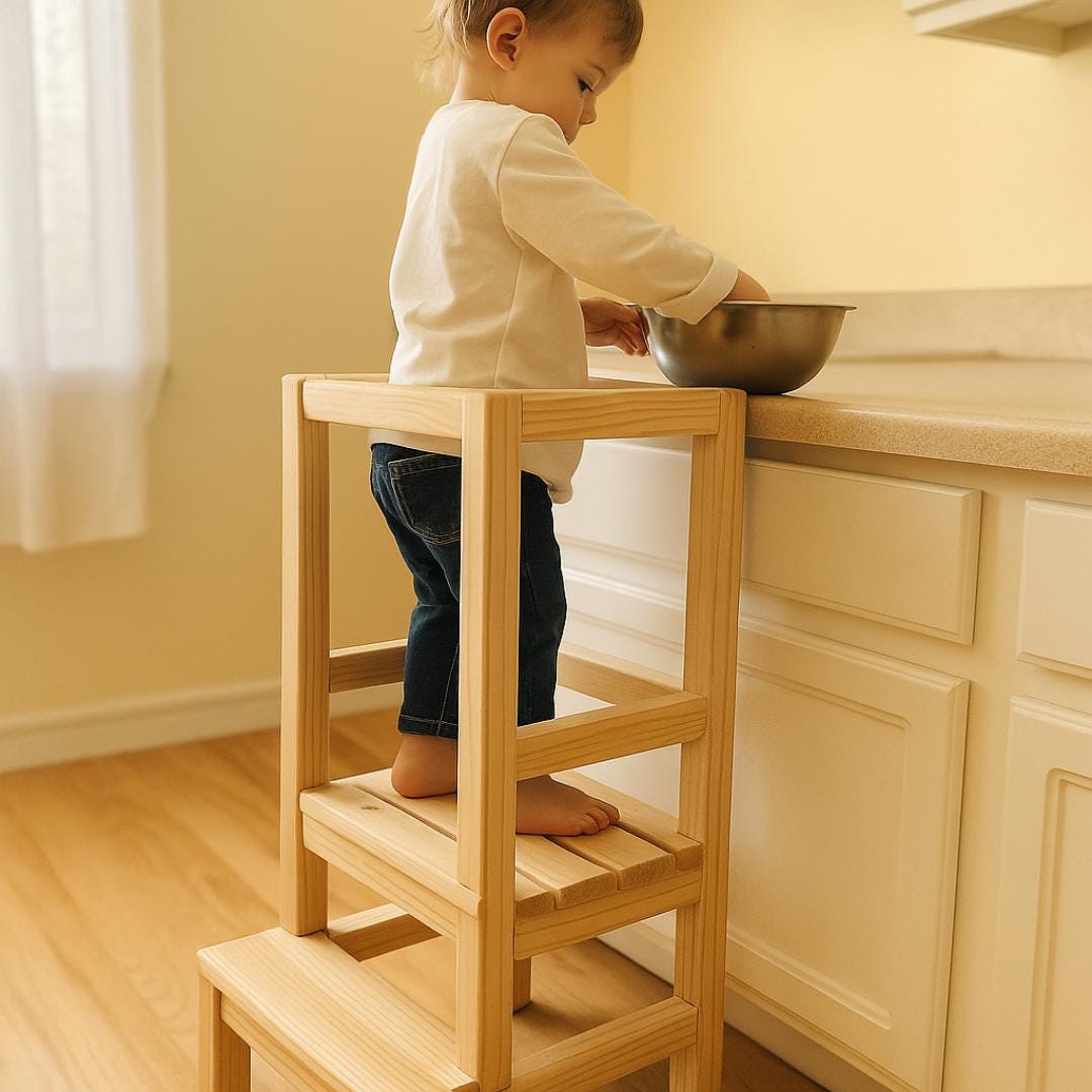 DIY Toddler Helper Stool Plan: Kitchen & Bathroom Step Stool (PDF Download)