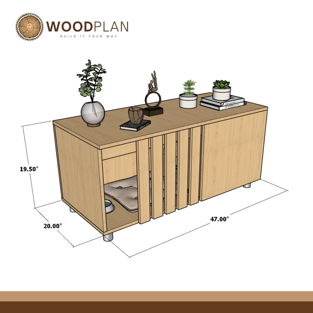 DIY Indoor Bunny Hutch Plan: Furniture-Style Rabbit Cage with Feeder