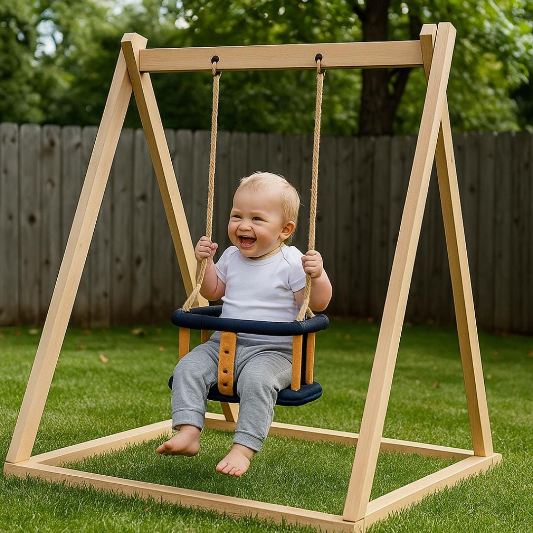 2-in-1 Kids Swing & Baby Cradle Woodworking Plan (PDF Download)
