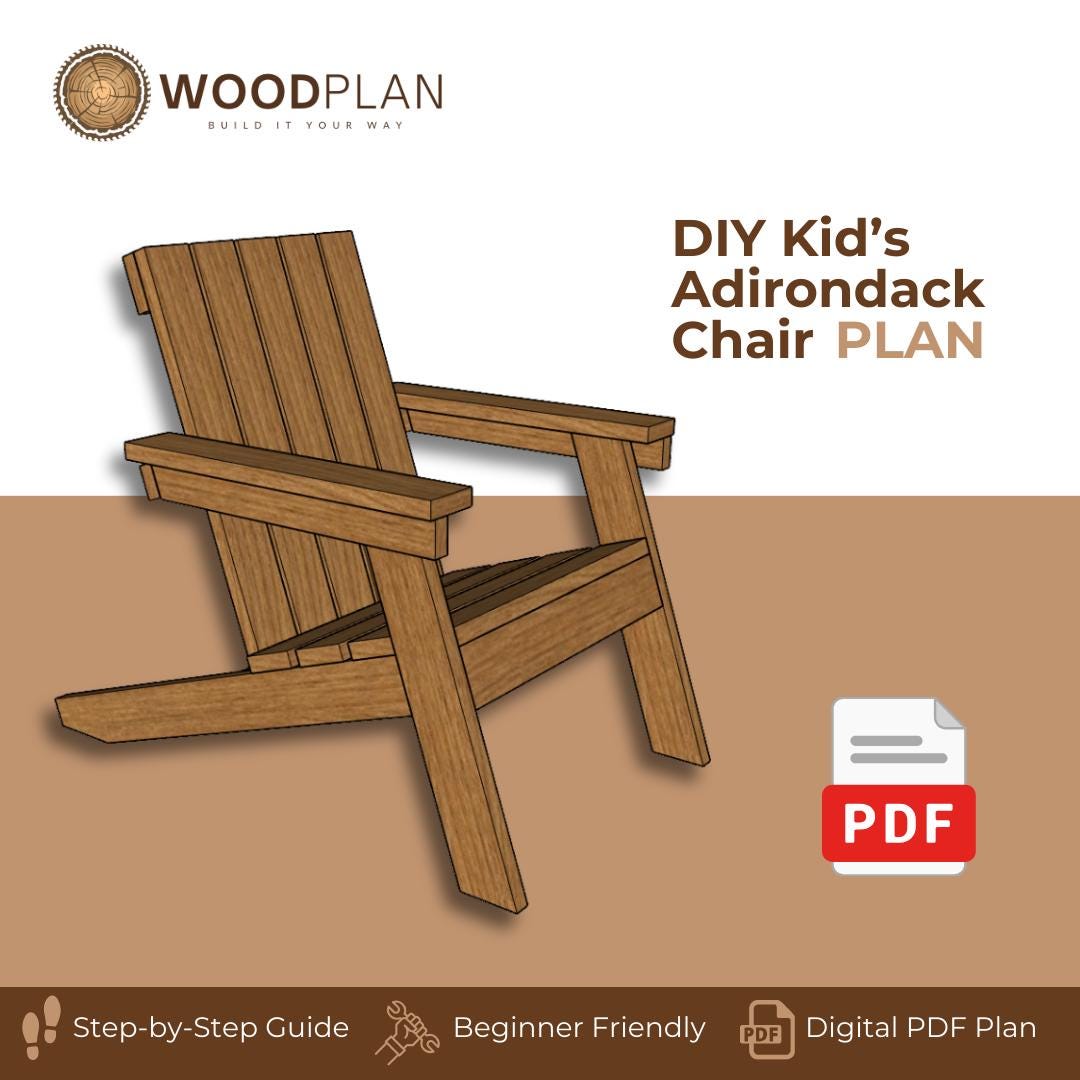 Kid’s Adirondack Chair – DIY Wooden Chair Plan | Children’s Outdoor Furniture | Woodworking PDF