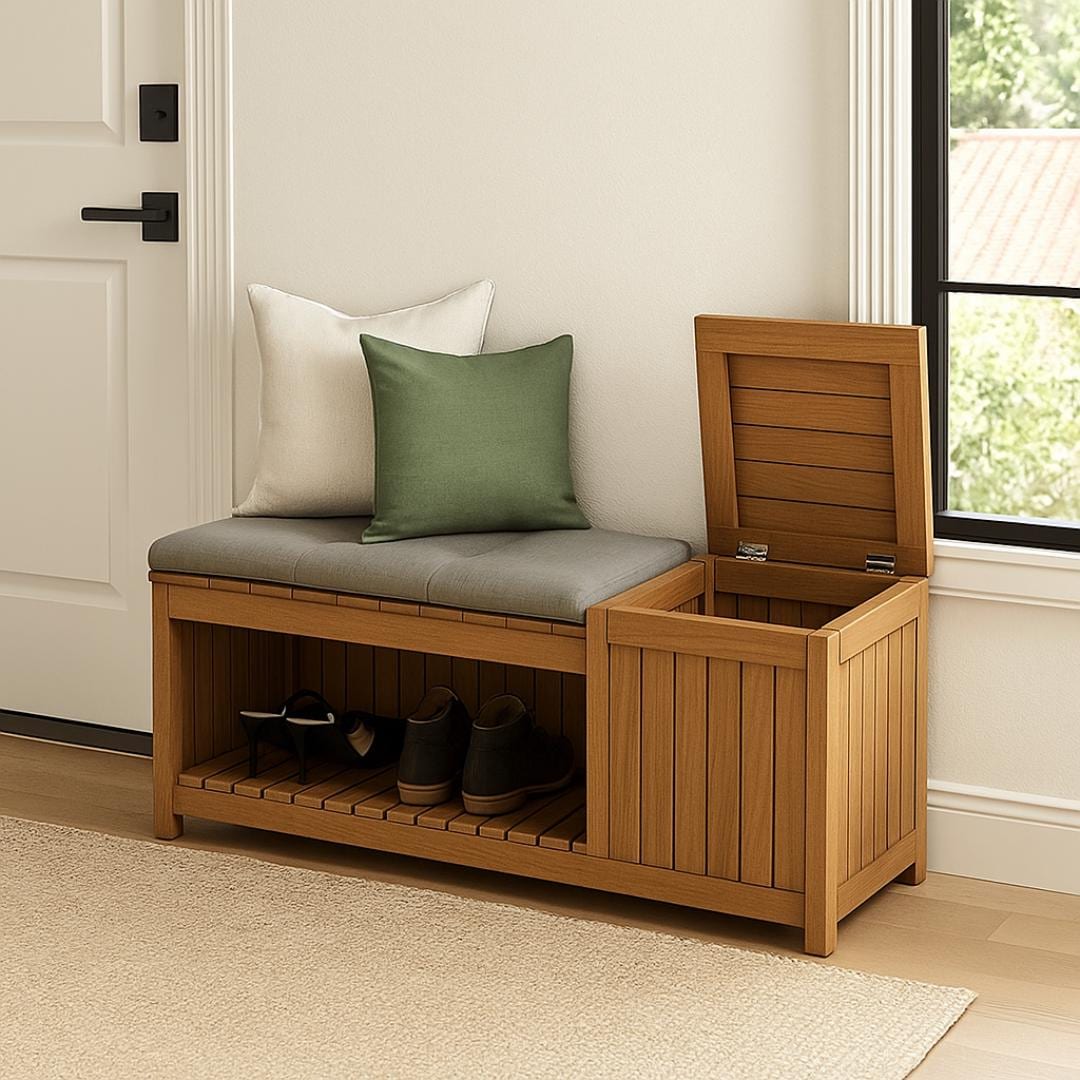 DIY Small Entryway Bench with Storage and Seat | Woodworking PDF PLAN