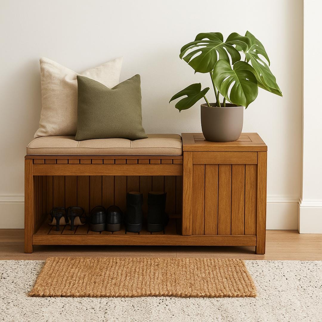 DIY Small Entryway Bench with Storage and Seat | Woodworking PDF PLAN