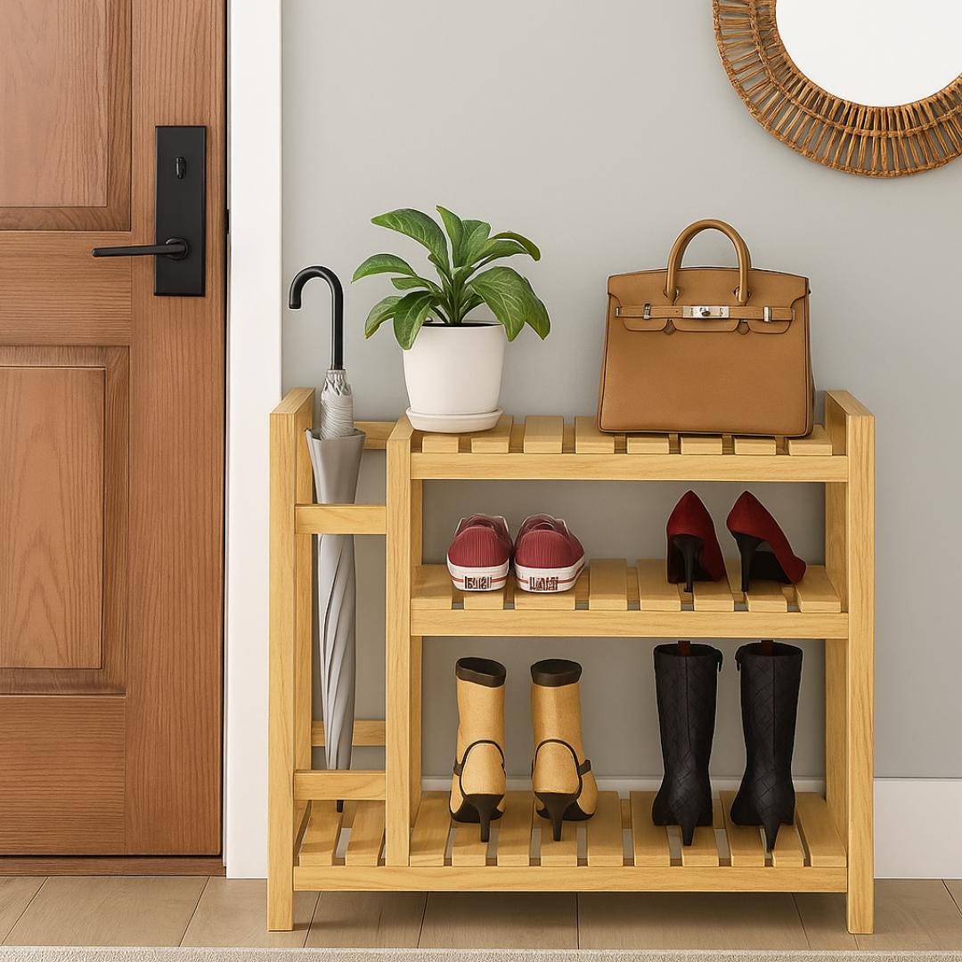 DIY Slim Entryway Shoe Rack with Umbrella Slot | Beginner-Friendly Woodworking Plan | Instant PDF Download