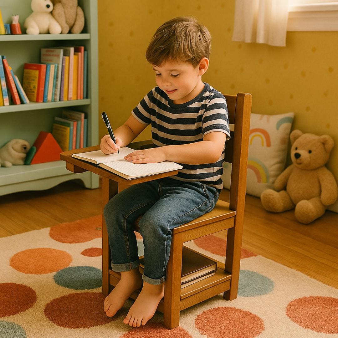 DIY Schoolhouse Chair Plan with Writing Desk (PDF Download)