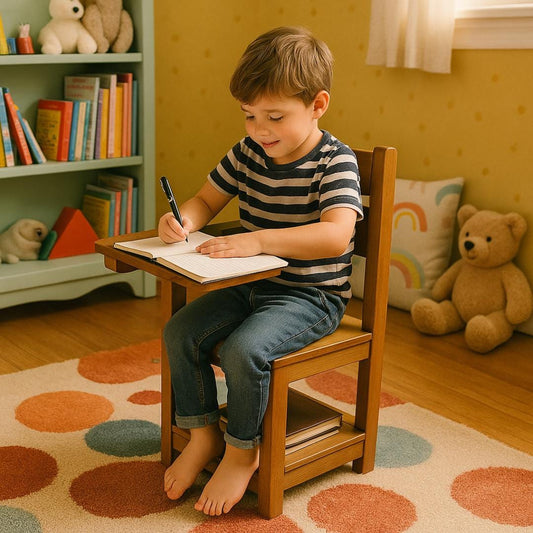 DIY Schoolhouse Chair Plan with Writing Desk (PDF Download)