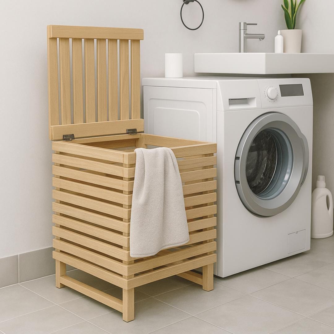 DIY Laundry Box | Wooden Storage Plan | Laundry Hamper Cabinet | Woodworking PDF