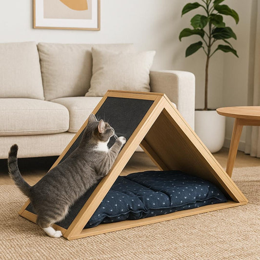 Triangle Cat House Plan PDF | DIY Woodworking with Scratcher