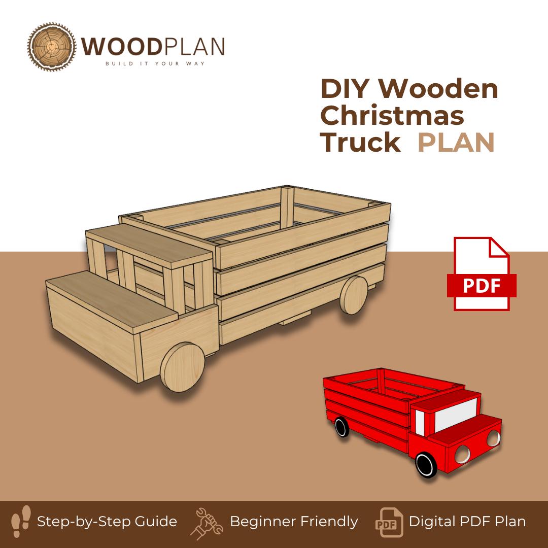 Christmas Truck Plan PDF | Wooden Holiday Pickup Display or Kids’ Push Truck | Beginner DIY