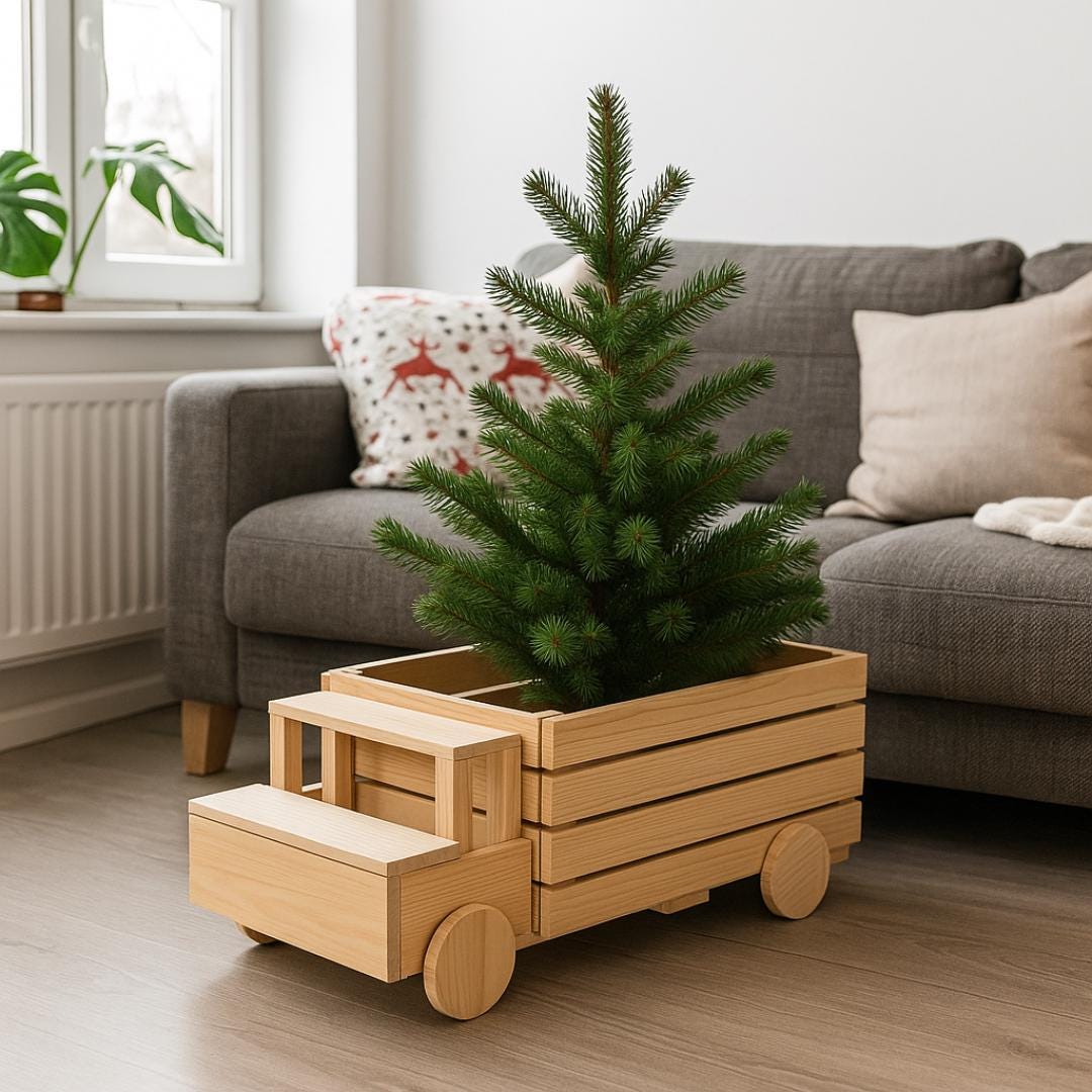 Christmas Truck Plan PDF | Wooden Holiday Pickup Display or Kids’ Push Truck | Beginner DIY
